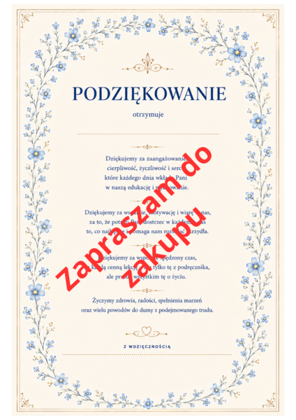 Podziękowanie dla nauczyciela