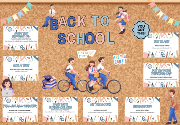 Gazetka „Back to School – English Idioms”| 40 stron A4| 8 idiomów z wyjaśnieniem i przykładami użycia| Kolorowe grafiki