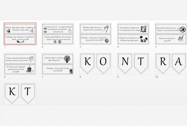 Kontrakt klasowy do powieszenia w klasie w power point do edycji.