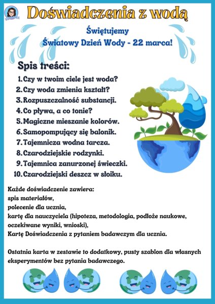 Doświadczenia z wodą. Świętujemy Światowy Dzień Wody - 22 marca!