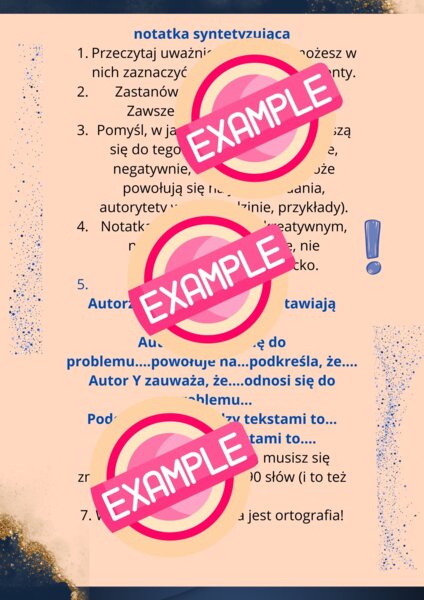 Notatka syntetyzująca, wklejka, pdf