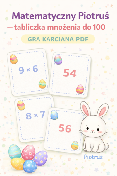Matematyczny Piotruś – tabliczka mnożenia do 100 – gra karciana PDF
