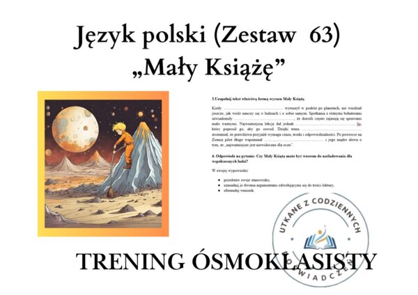Trening ósmoklasisty – język polski (zestaw 63). „Mały Książę”