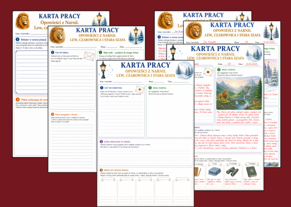 📚OPOWIEŚCI Z NARNII. Lew, Czarownica i stara szafa - karty pracy z odpowiedziami + infografika