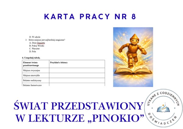 KARTA PRACY nr 8.  Świat przedstawiony w lekturze „Pinokio”