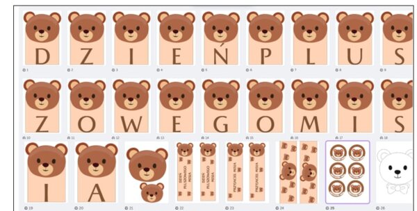 Dzień Pluszowego Misia napis girlanda, medale, opaski na głowę