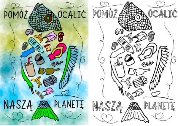 Eko plakat Dzień Ziemi - kolorowanka