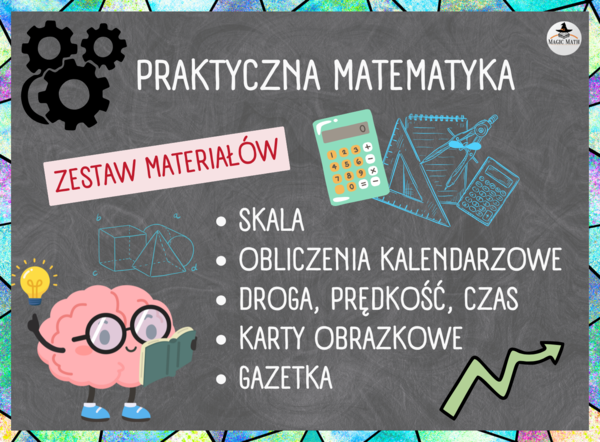 PRAKTYCZNA MATEMATYKA - ZESTAW 5 MATERIAŁÓW - karty pracy, gry, notatki