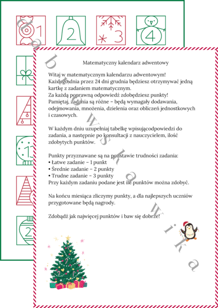 Matematyczny kalendarz adwentowy