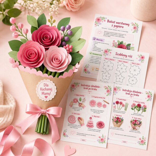 Bukiet warstwowy z papieru