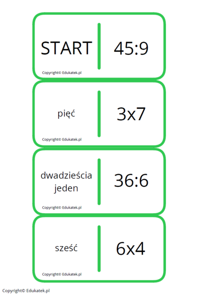 Domino – utrwalanie tabliczki mnożenia i dzielenia