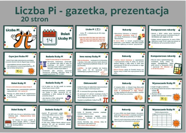Liczba Pi - gazetka, prezentacja na Dzień Liczby Pi