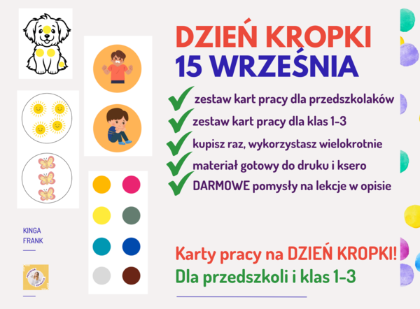 Dzień Kropki - materiały dla przedszkola i klas 1-3.