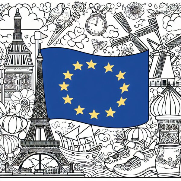 Kolorowanka z okazji Dnia Unii Europejskiej XXL 12 a4