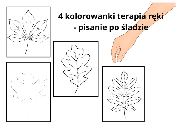 4 jesienne kolorowanki - terapia ręki