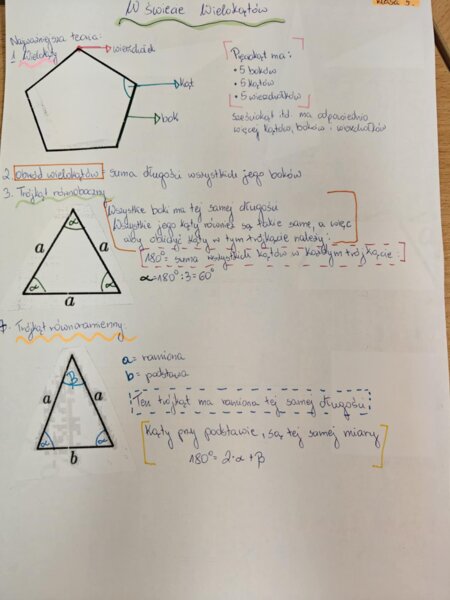 Teoria- W świecie Wielokątów- Matematyka w punkt klasa 5