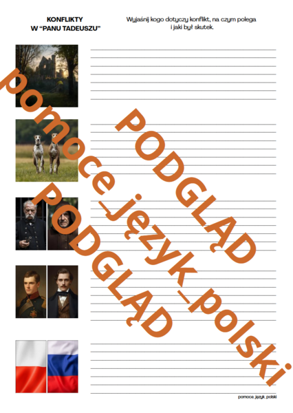 Konflikty w "Panu Tadeuszu" + gratis