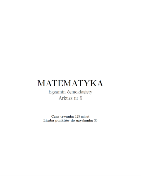 Arkusz E8 nr 5 z matematyki