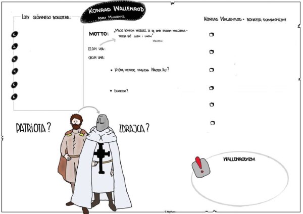 Konrad Wallenrod - 2 karty puste i 2 uzupełnione