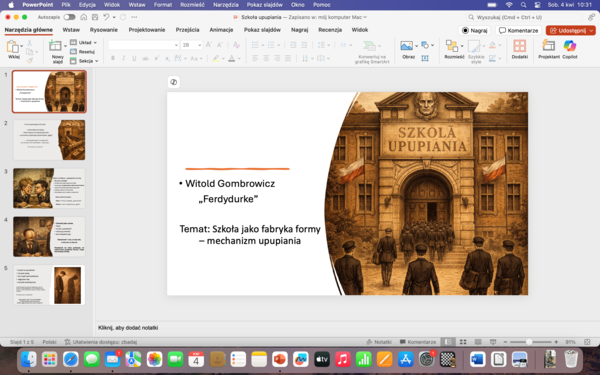 Ferdydurke - Szkoła jako fabryka formy, mechanizm upupiania.