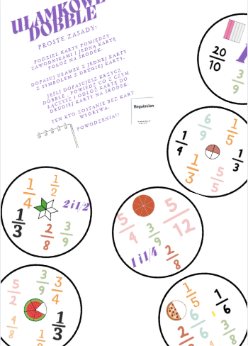 Dobble ułamkowe - ułamki zwykłe