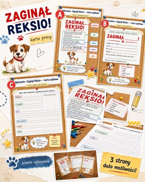 Ogłoszenie. Zaginął Reksio