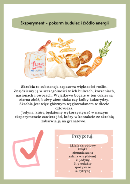 Eksperyment - wykrywanie składników pokarmowych