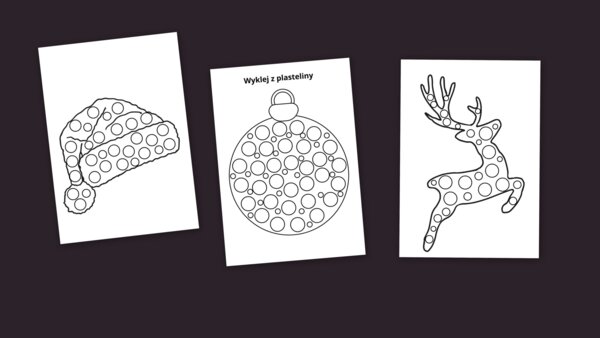 Świąteczne wyklejanki z plasteliny