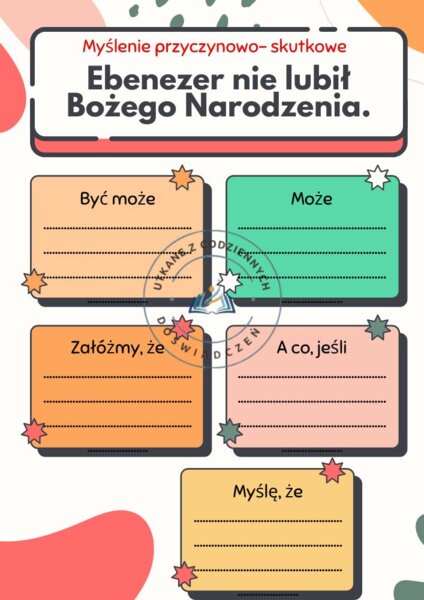 Ścieżki myślenia, czyli od przyczyny do konsekwencji- karty lekturowe na lekcji języka polskiego
