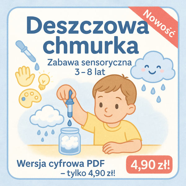Zabawa sensoryczna „Deszczowa chmurka”
