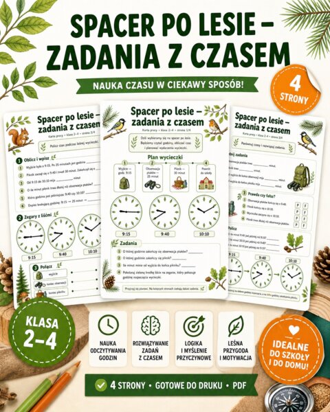 Spacer po lesie - zadania z czasem
