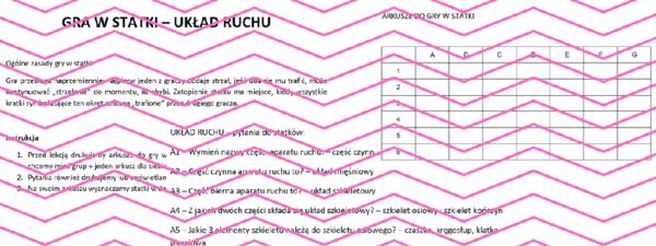 Układ ruchu - gra w statki. Powtórzenie wiadomości. Biologia klasa 7.