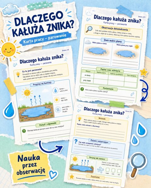 Dlaczego kałuża znika? Parowanie