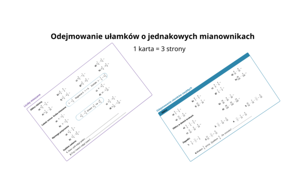 ODEJMOWANIE UŁAMKÓW O JEDNAKOWYCH MIANOWNIKACH – karta pracy, która naprawdę działa