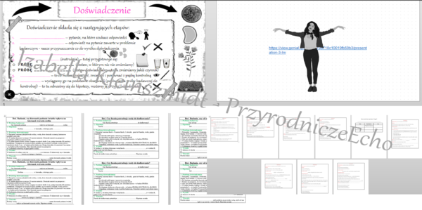 Karta pracy „Moje pierwsze doświadczenie” + przykłady doswiadczeń w wordzie + gratisowy link do lekcji multimedialnej (pomysłu na lekcję) niekomercyjnej wykonanej w genial.ly do indywidualnego pobrania i użycia do celów niekomercyjnych. Przyroda 4, dział