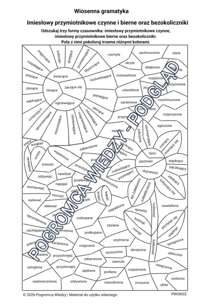 Wiosenna gramatyka - imiesłowy przymiotnikowe i bezokoliczniki