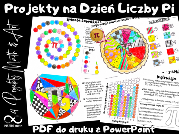 4 projekty matematyczne na Dzień Liczby Pi. Projekty Math & Art. Diagramy.