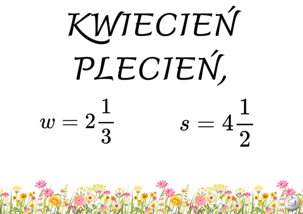 Wiosenne przysłowia i ułamki