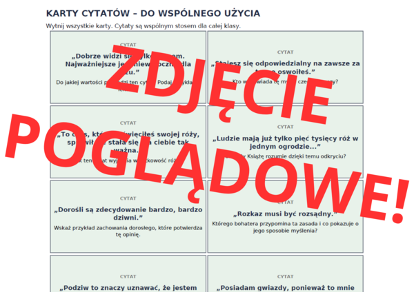 „KTO TO POWIEDZIAŁ?” – cytaty, bohaterowie i interpretacja. Mały Książę.