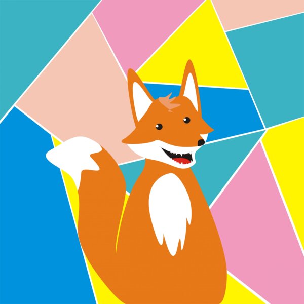 Przedszkole: Grafika do obrazu na płótnie (canvas): portret Lis