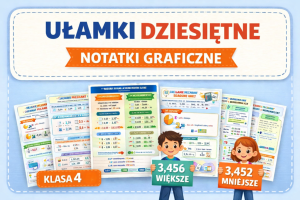 Ułamki dziesiętne notatki graficzne (infografiki)- klasa 4