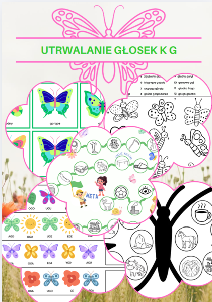 Logopedia - motylowe utrwalanie głosek K G