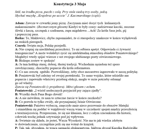 Scenariusz z okazji 3 Maja