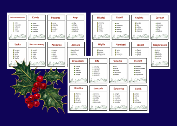 🎄 TABOO – Boże Narodzenie - zima - biblioteka - zajęcia z wychowawcą - świetlica - język polski - 64 szt.