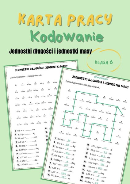 Jednostki długości i jednostki masy, kodowanie, klasa 6
