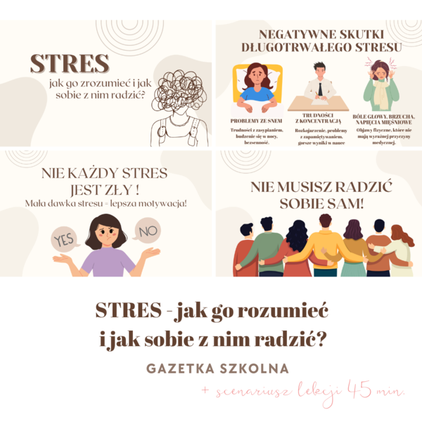 Stres - jak go zrozumieć i jak sobie z nim radzić? - GAZETKA SZKOLNA + SCENARIUSZ LEKCJI