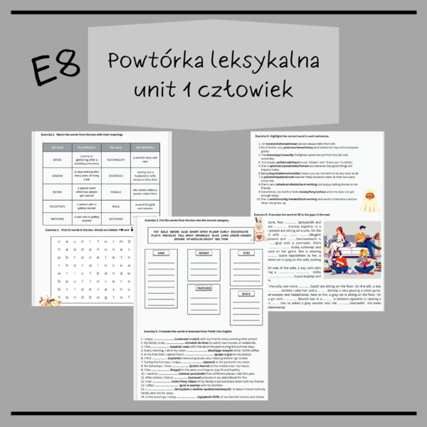 Unit 1 - człowiek - E8 - Macmillan/Express Publishing