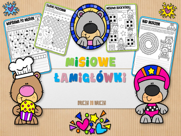 Misiowe łamigłówki dla klas I-III