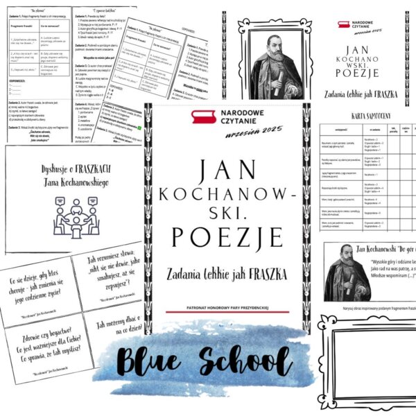 Zadania lekkie jak FRASZKA - Jan Kochanowski, fraszki - Narodowe Czytanie 2025 - materiał dla SP