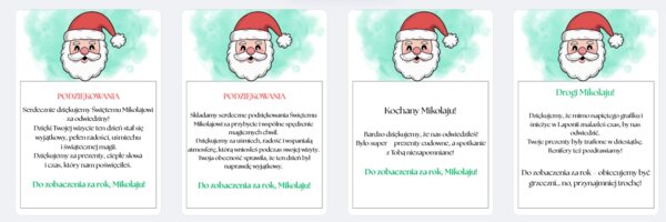 Podziękowania za przybycie MIKOŁAJA - 4 wersje